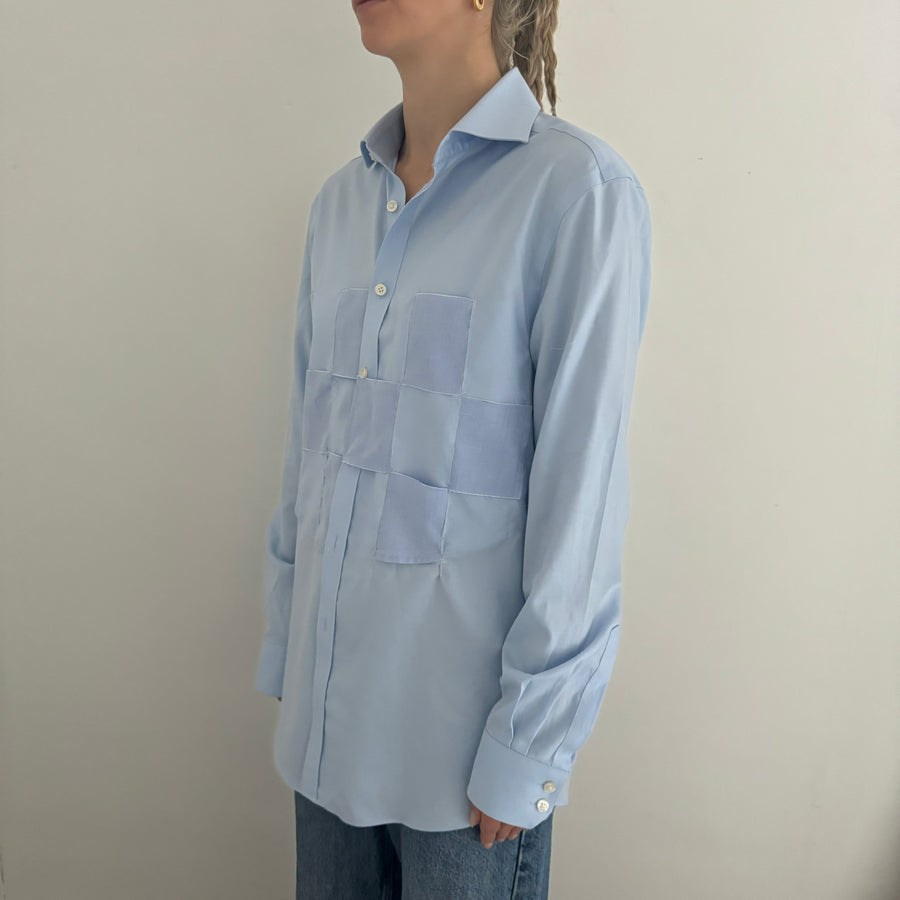 BLUE WOVEN CHECK SHIRT NO:1