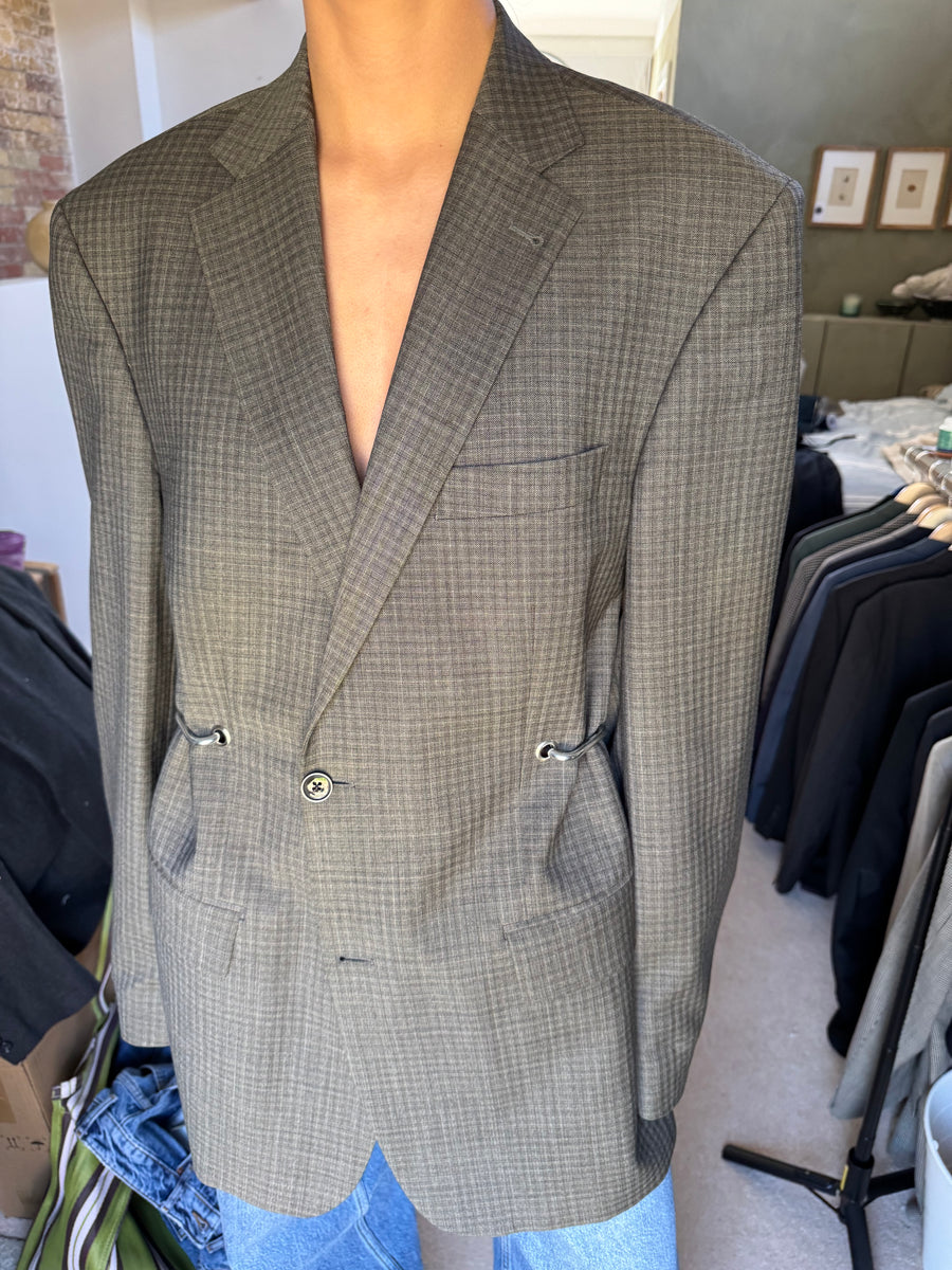 SUBTLE CHECK HARDWARE FRONT BLAZER
