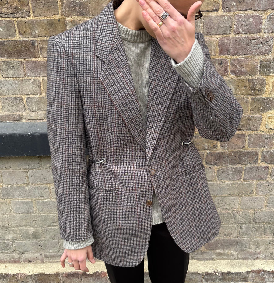 TWEED CHECK HARDWARE FRONT BLAZER