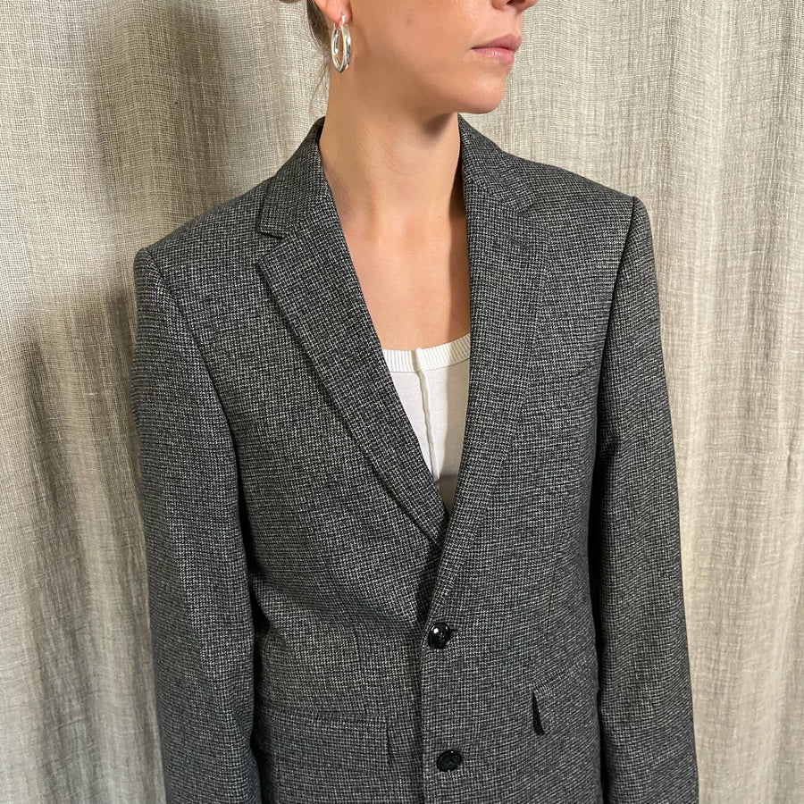 GREY HARDWARE BACK BLAZER