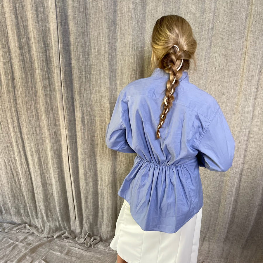 BLUE ELASTIC SIMPLE SHIRT