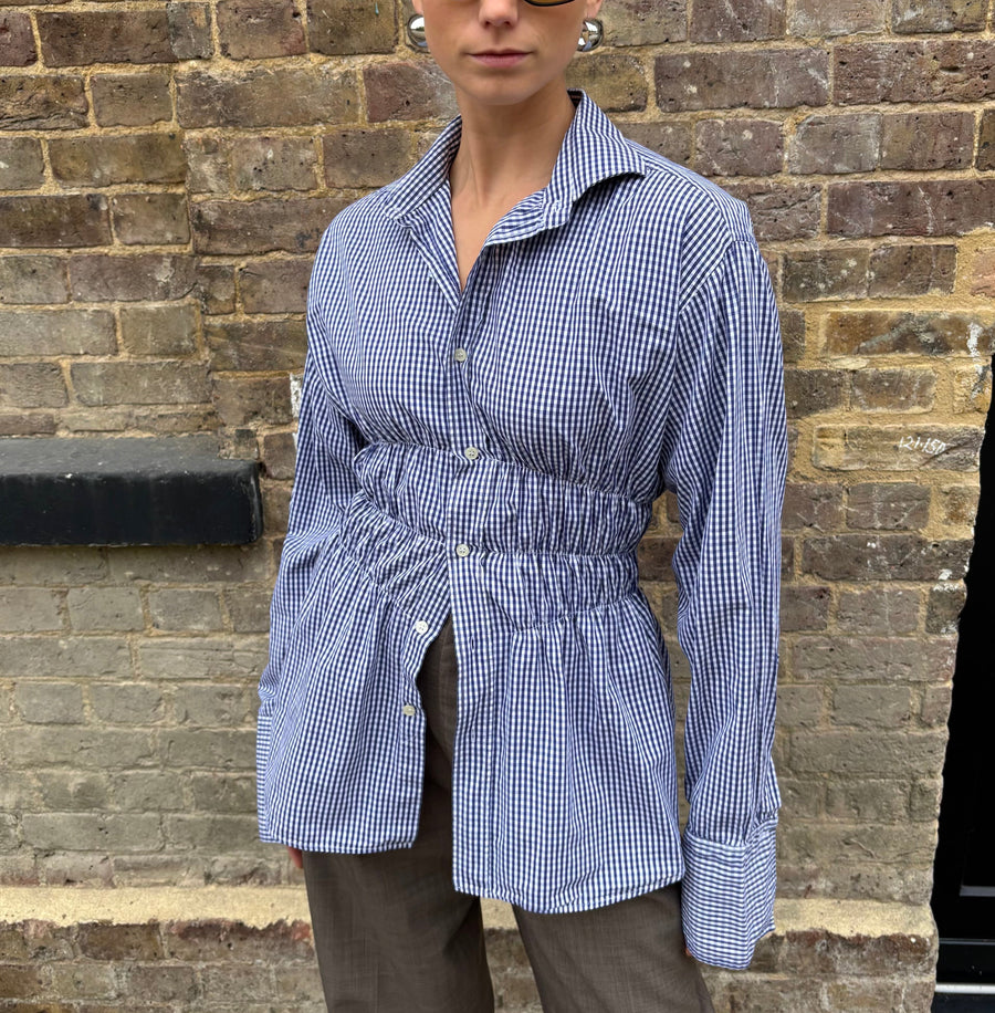 GINGHAM ELASTIC SHIRT