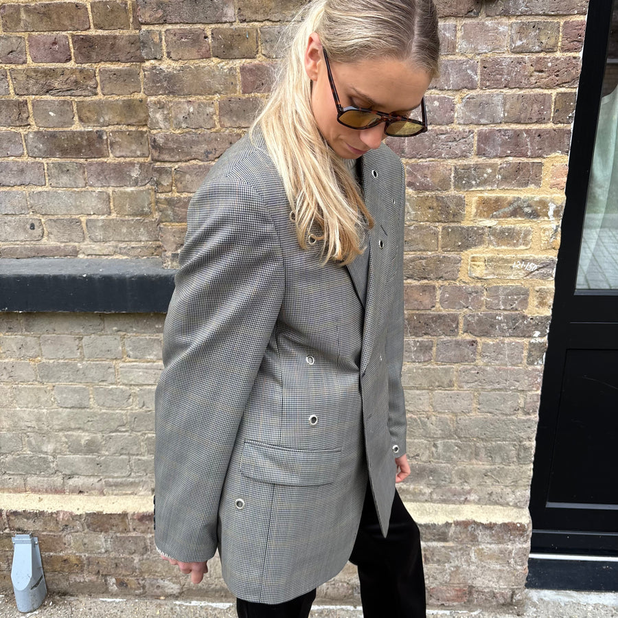 HERITAGE CHECK EYELET BLAZER