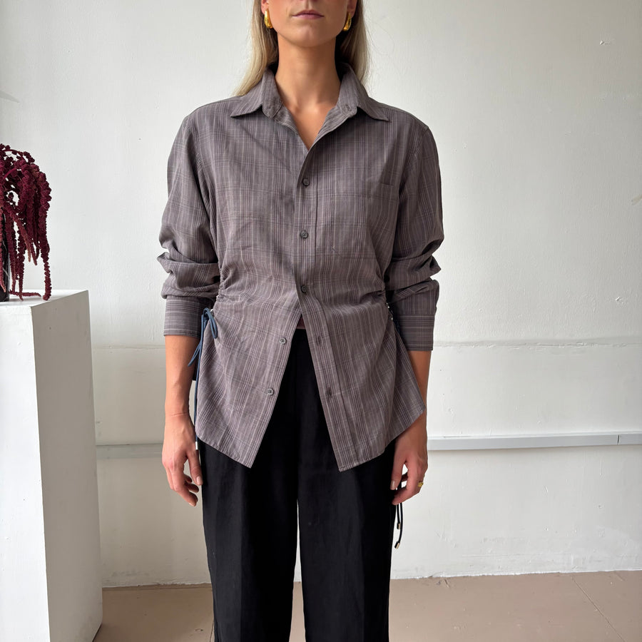 BROWN CHECK CINCH SHIRT