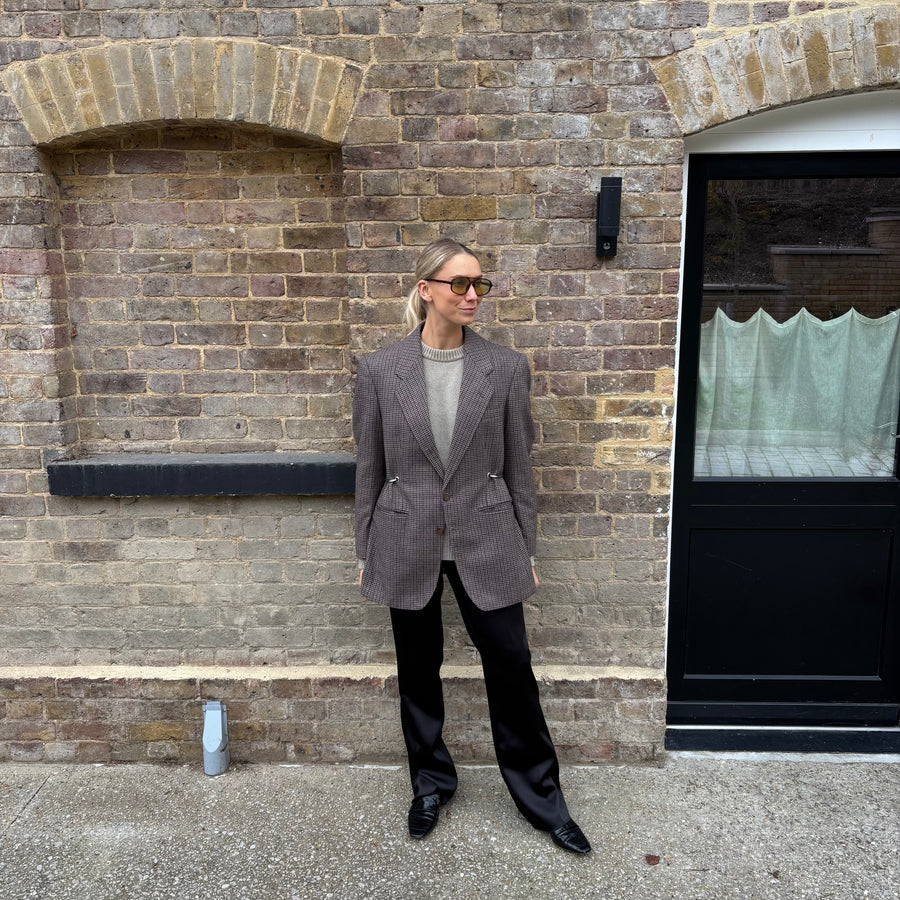 TWEED CHECK HARDWARE FRONT BLAZER