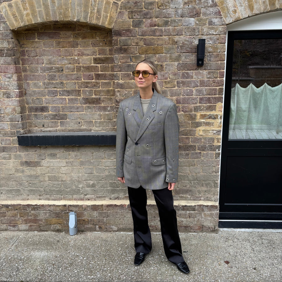 HERITAGE CHECK EYELET BLAZER