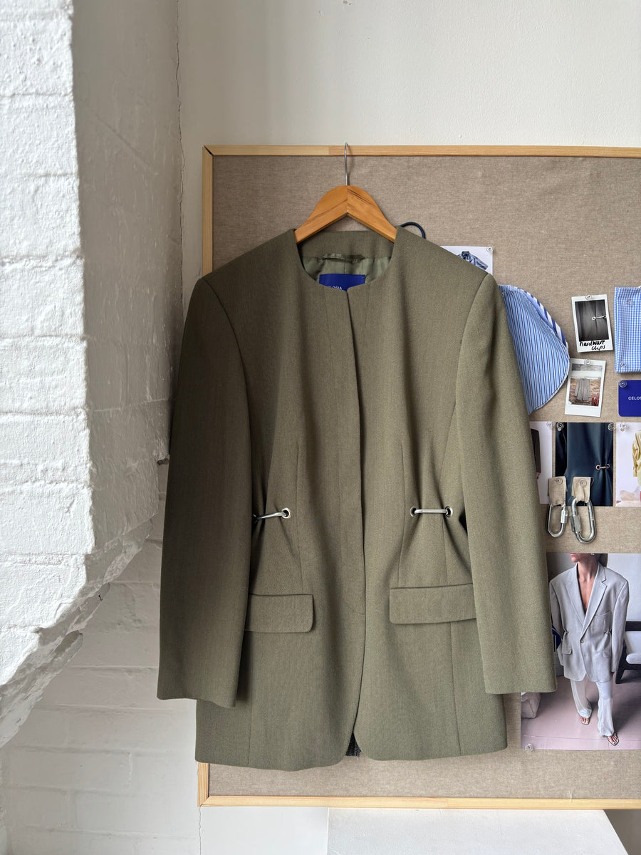 KHAKI HARDWARE FRONT BLAZER