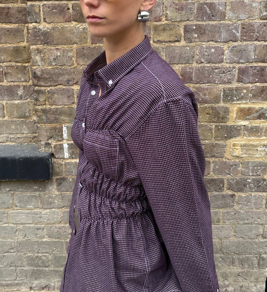 BURGUNDY ELASTIC SHIRT