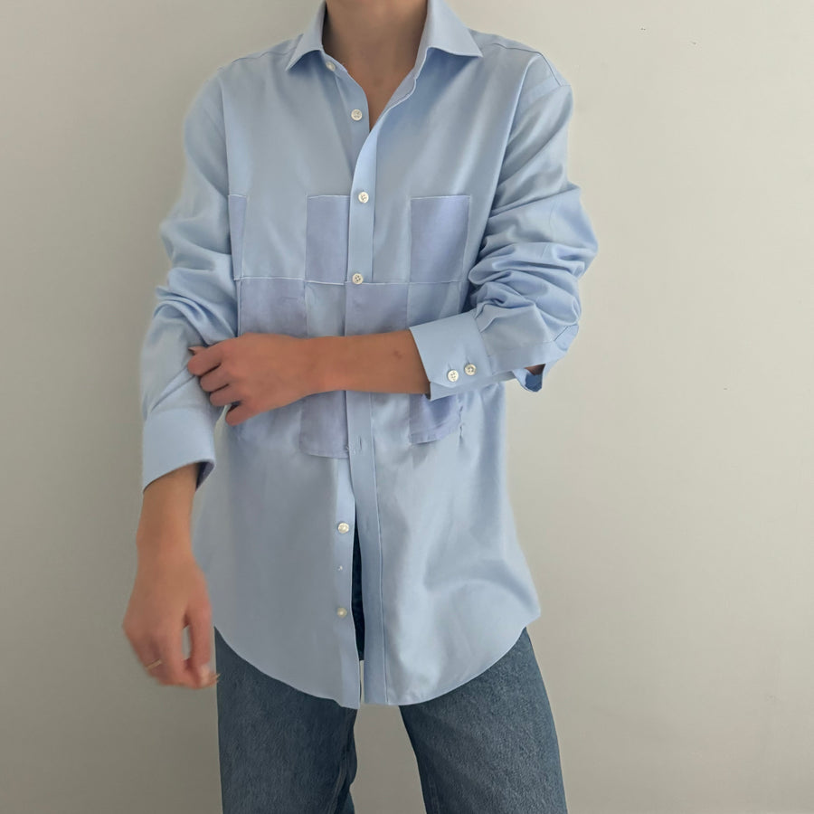 BLUE WOVEN CHECK SHIRT NO:1