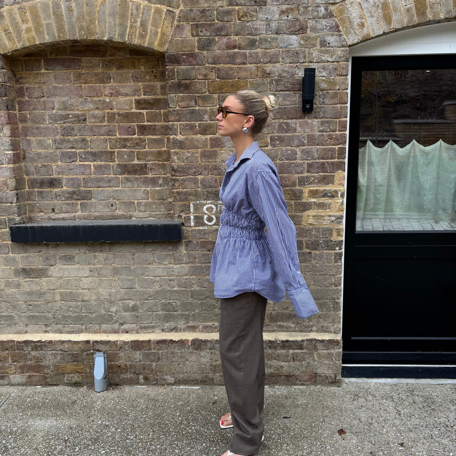 GINGHAM ELASTIC SHIRT