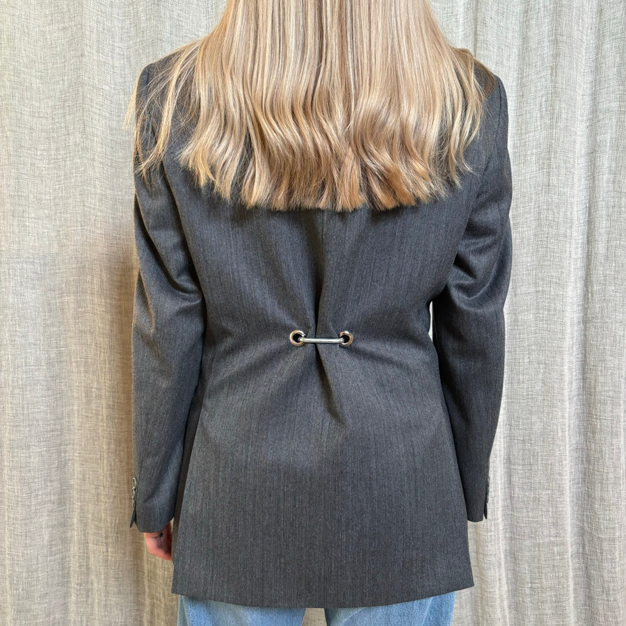 GREY HARDWARE BACK BLAZER