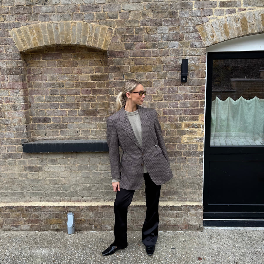 TWEED CHECK HARDWARE FRONT BLAZER