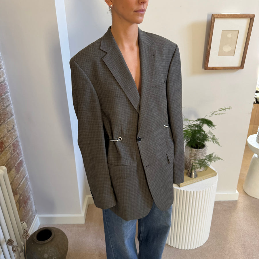 SUBTLE CHECK HARDWARE FRONT BLAZER