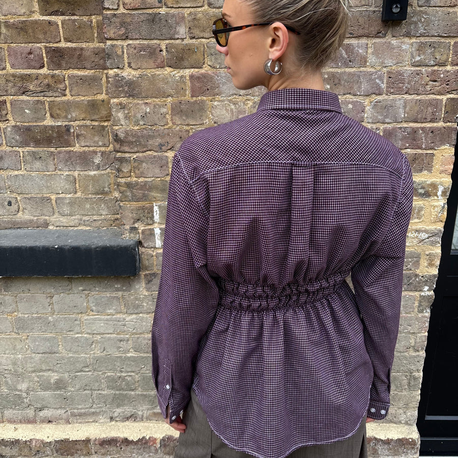 BURGUNDY ELASTIC SHIRT