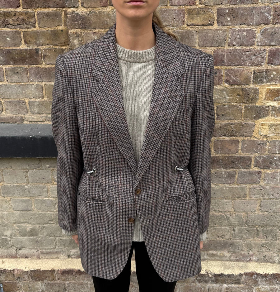 TWEED CHECK HARDWARE FRONT BLAZER