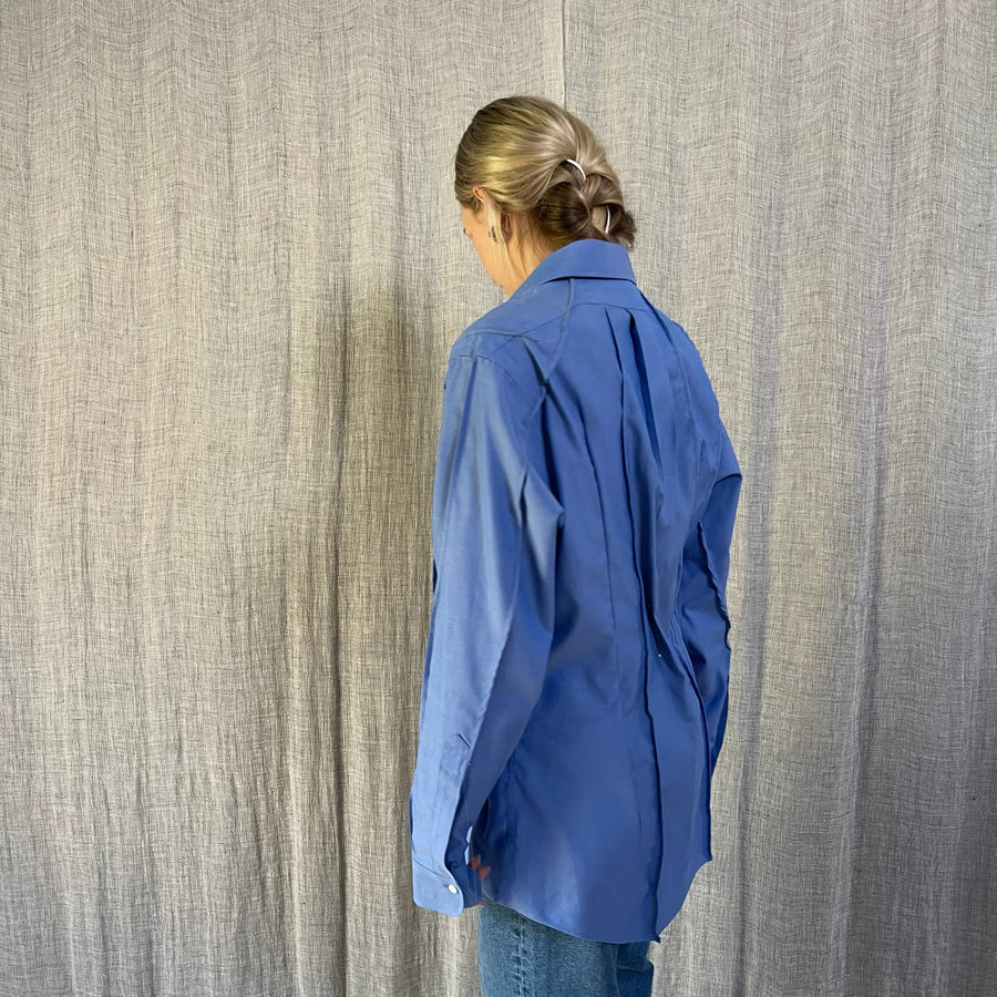 BLUE EXPOSED SEAM SHIRT