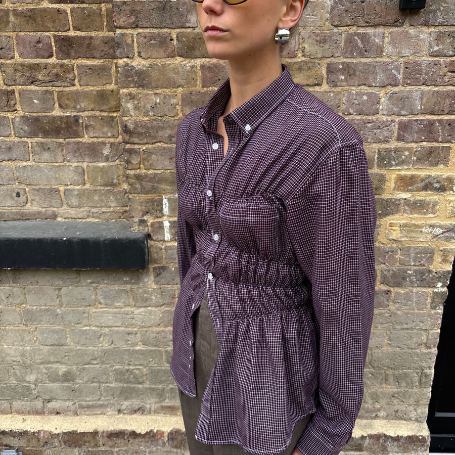 BURGUNDY ELASTIC SHIRT