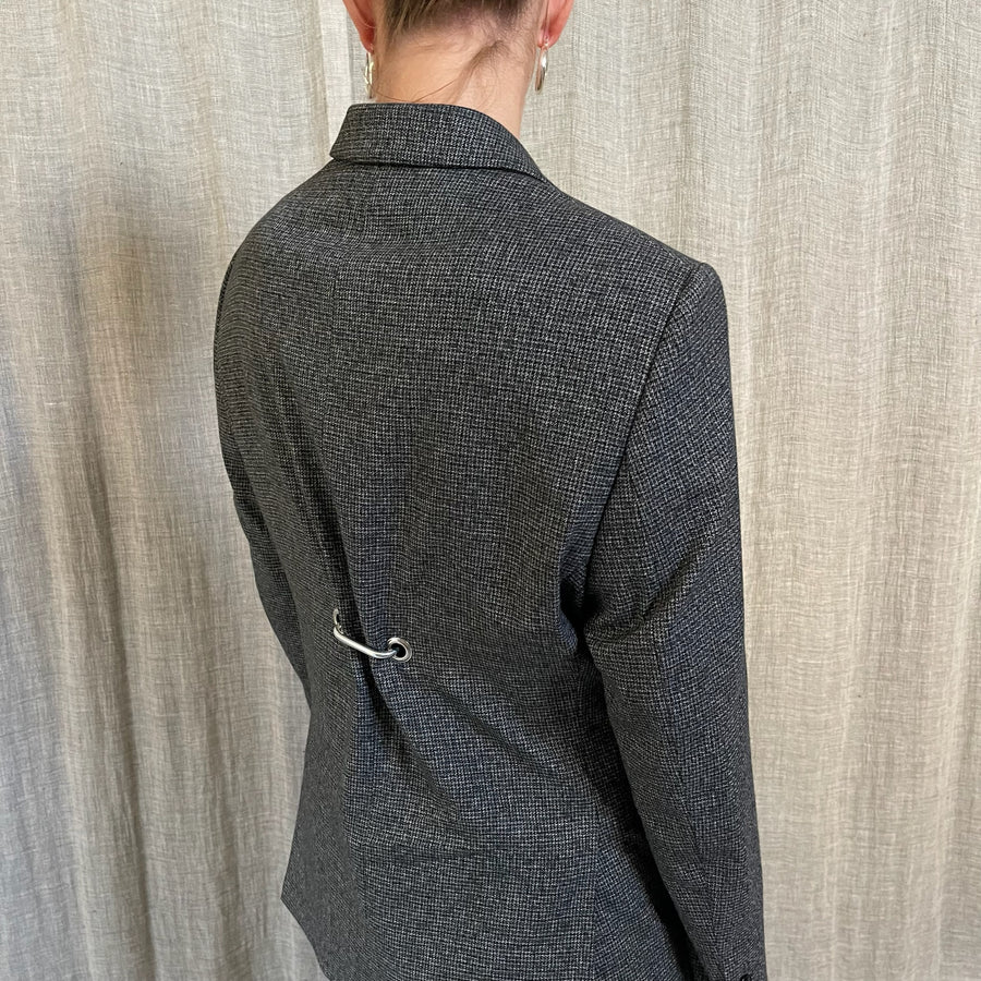 GREY HARDWARE BACK BLAZER