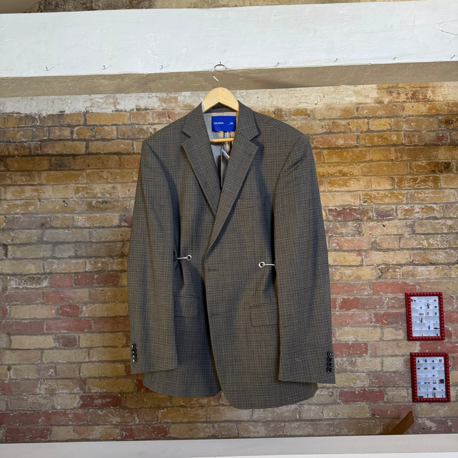 SUBTLE CHECK HARDWARE FRONT BLAZER