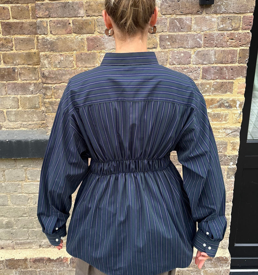 FOREST STRIPE ELASTIC SHIRT