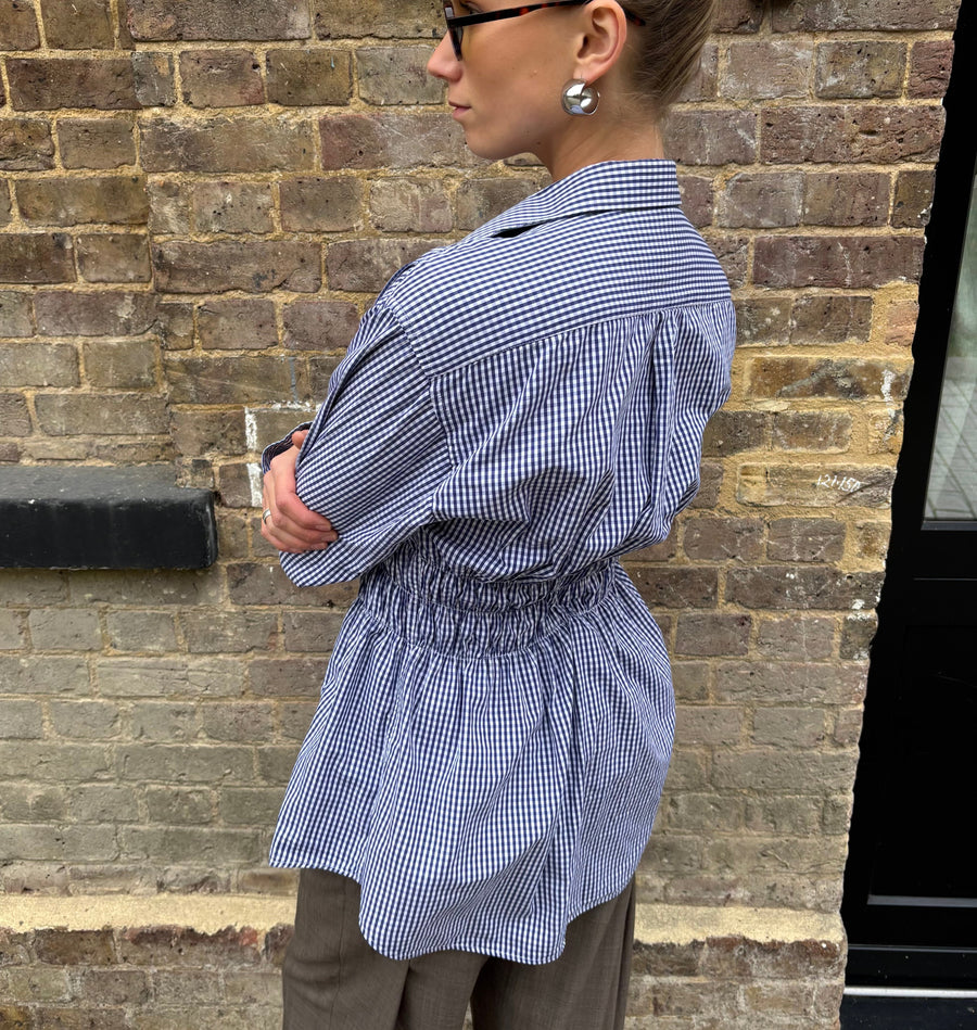 GINGHAM ELASTIC SHIRT