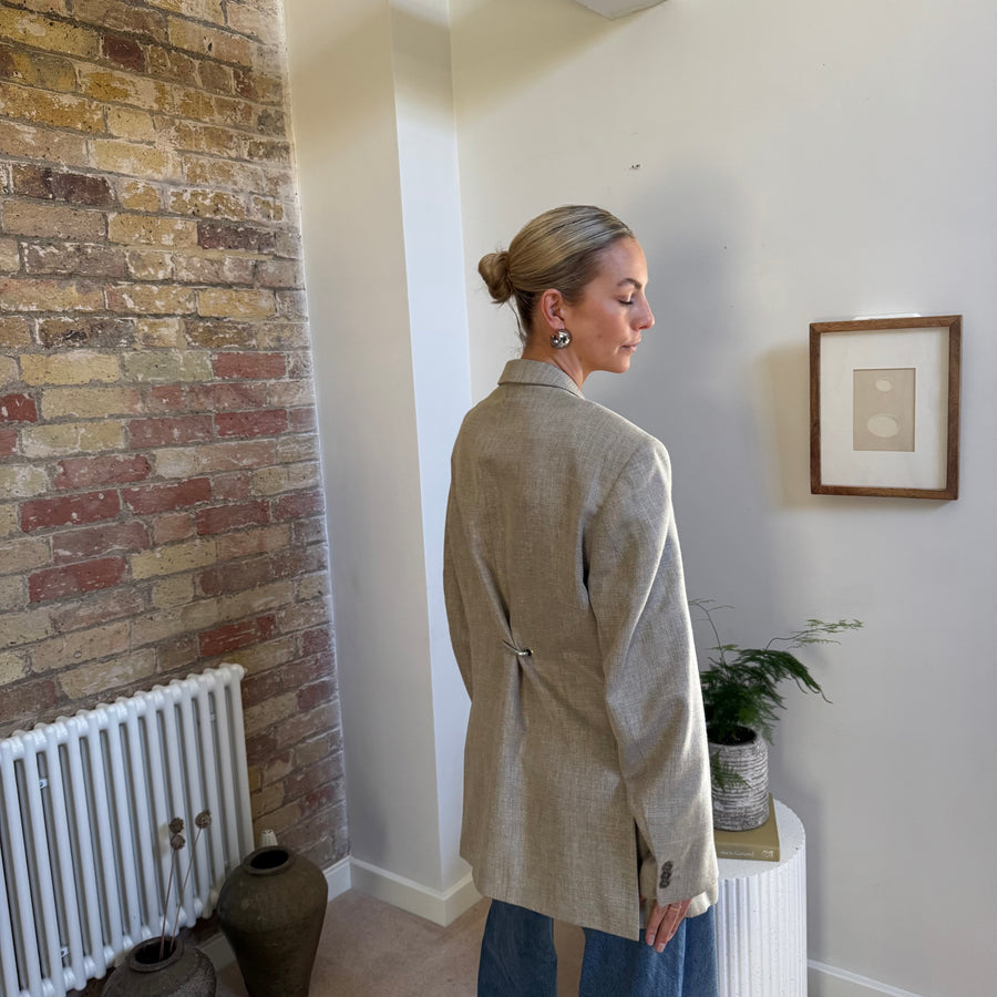 OATMEAL HARDWARE BACK BLAZER