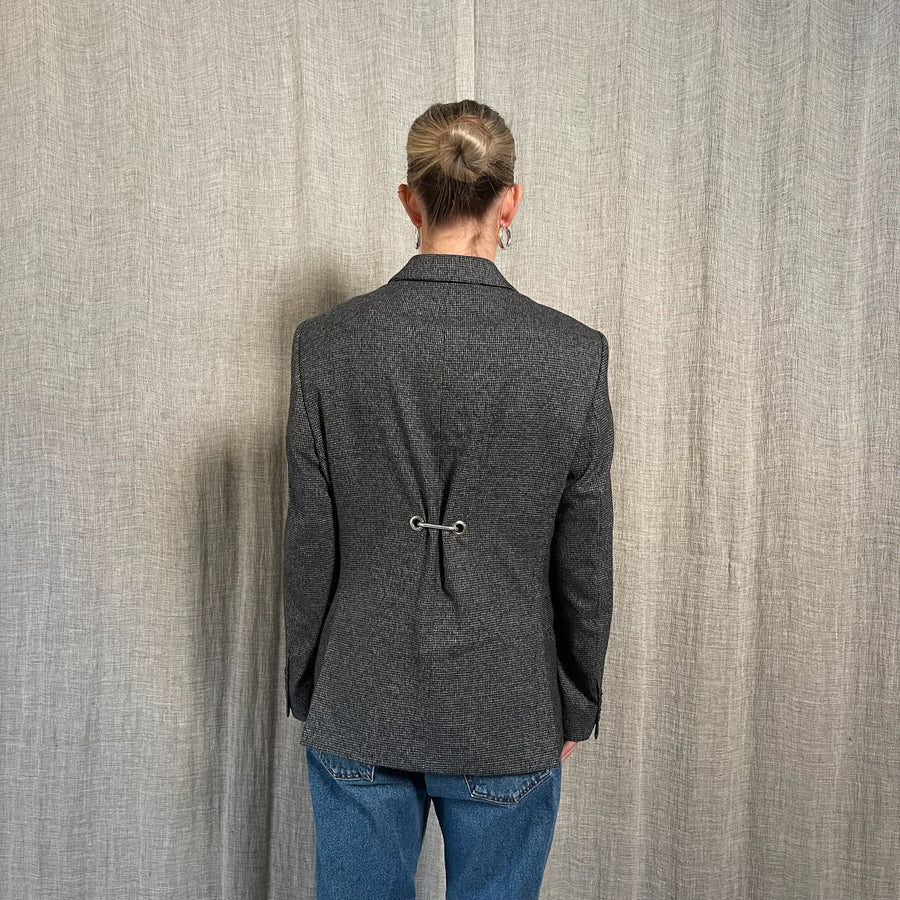 GREY HARDWARE BACK BLAZER