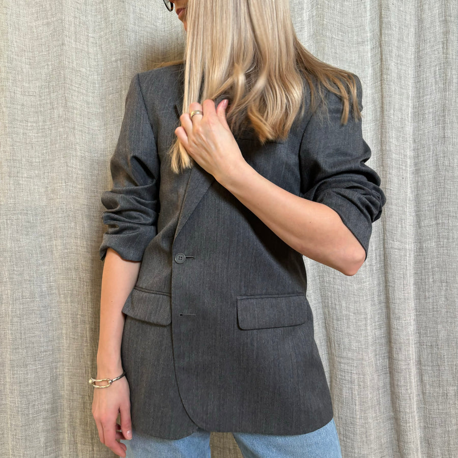 GREY HARDWARE BACK BLAZER