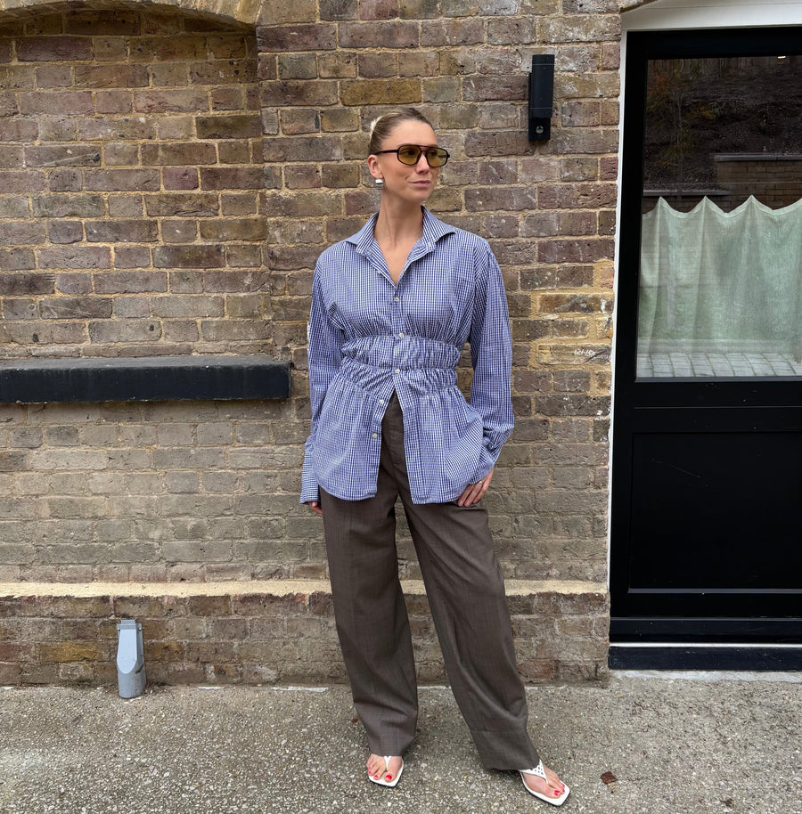 GINGHAM ELASTIC SHIRT