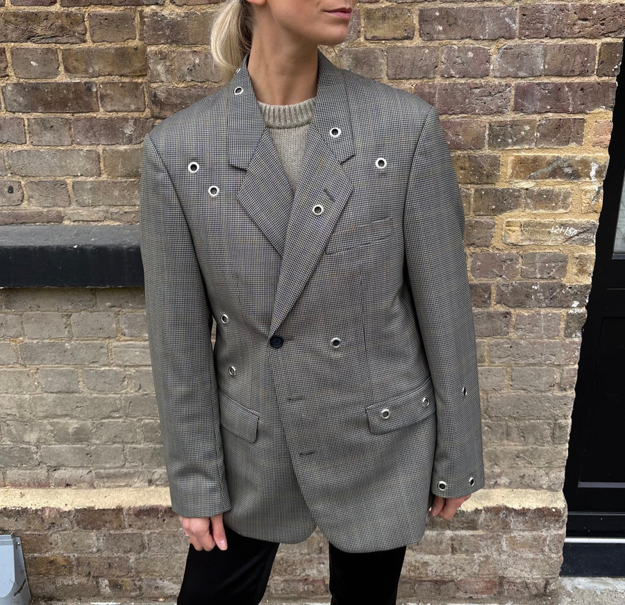 HERITAGE CHECK EYELET BLAZER