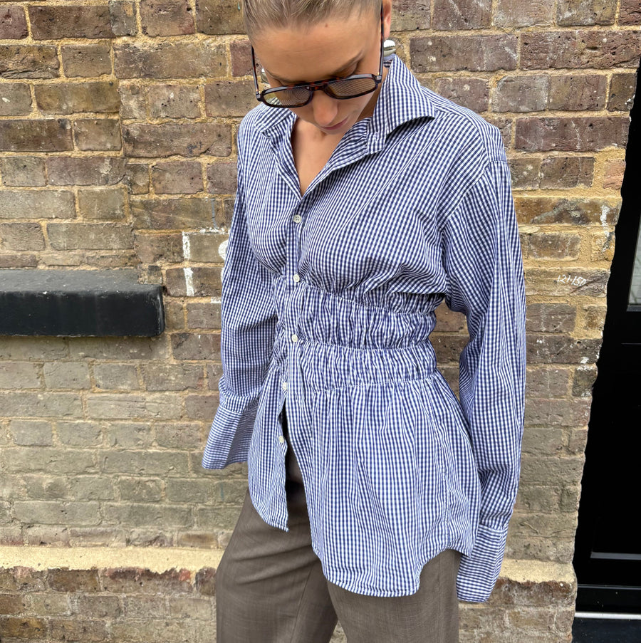 GINGHAM ELASTIC SHIRT