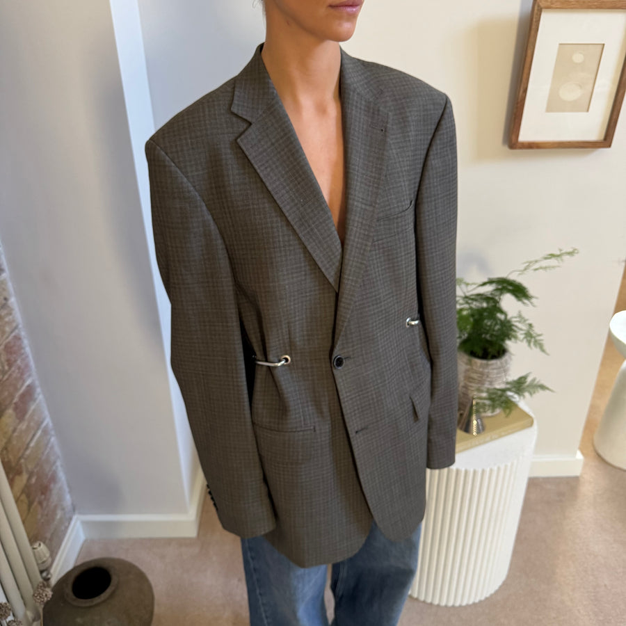 SUBTLE CHECK HARDWARE FRONT BLAZER