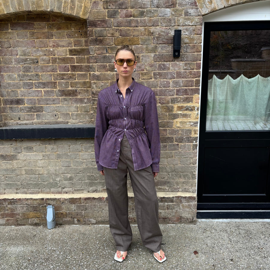 BURGUNDY ELASTIC SHIRT