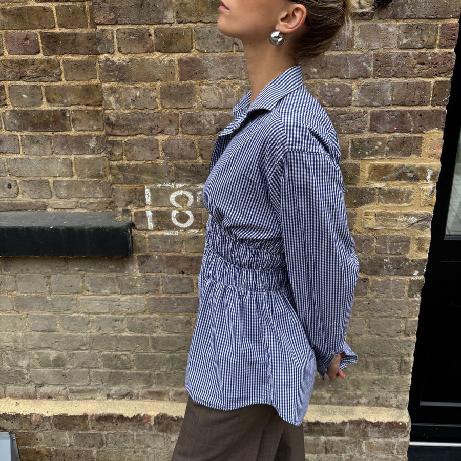 GINGHAM ELASTIC SHIRT