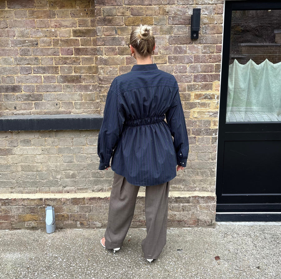 FOREST STRIPE ELASTIC SHIRT