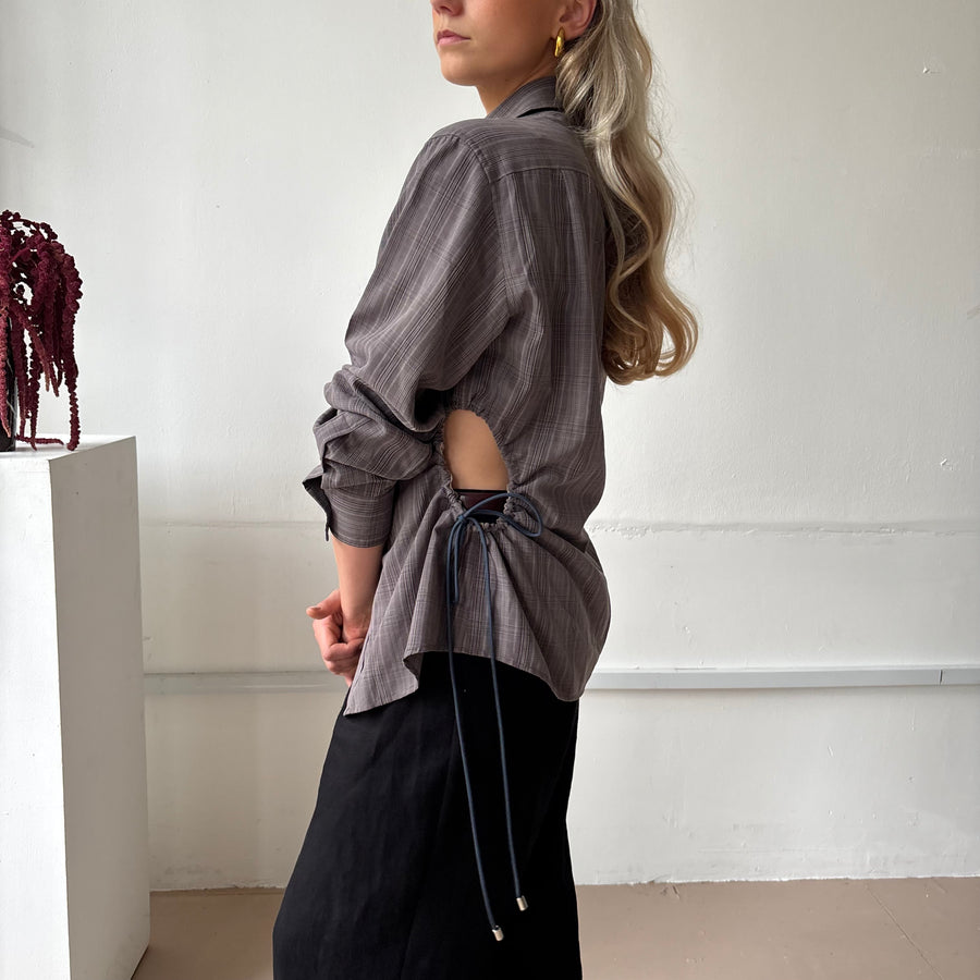 BROWN CHECK CINCH SHIRT