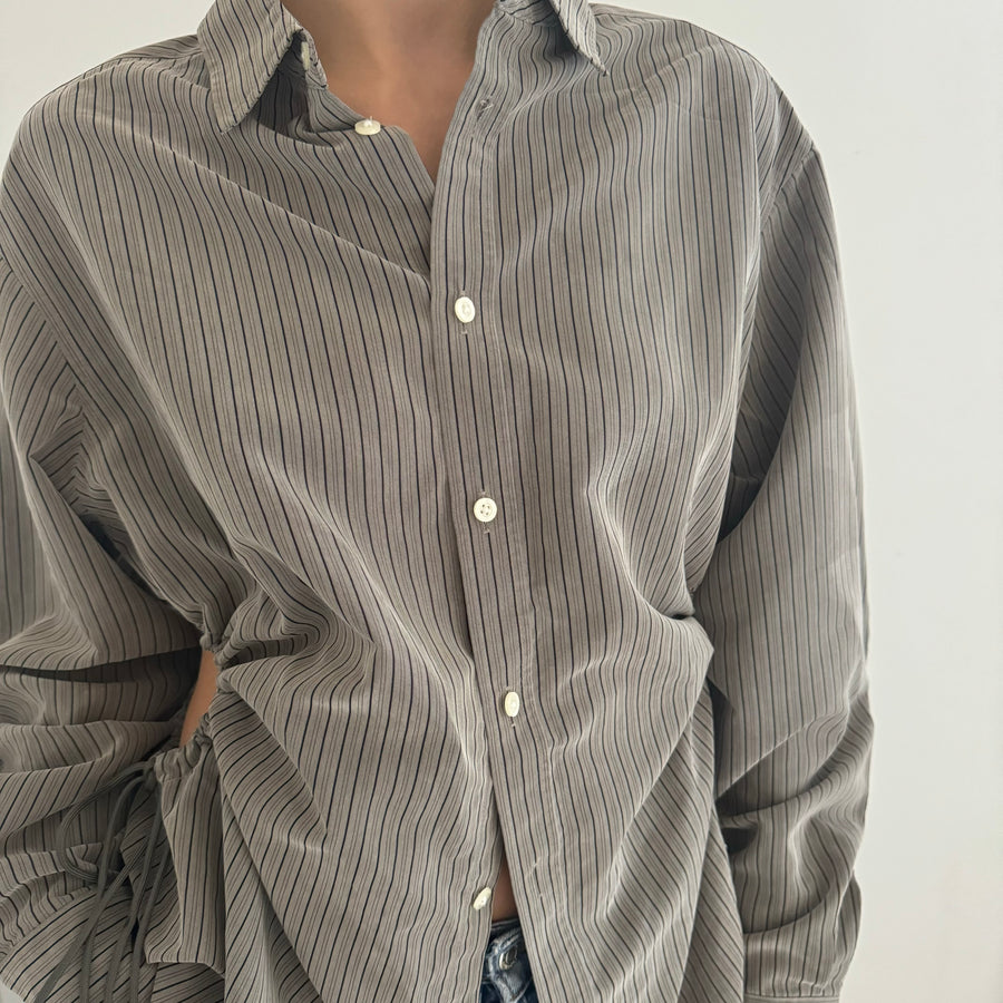 BROWN STRIPE CINCH SHIRT