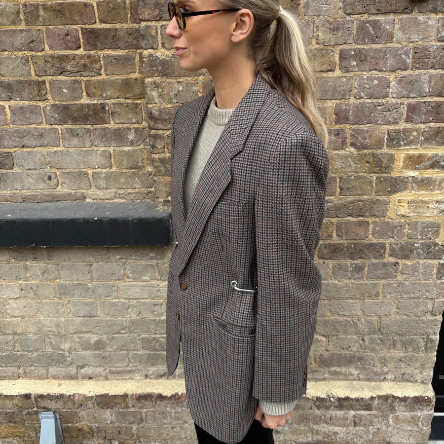 TWEED CHECK HARDWARE FRONT BLAZER