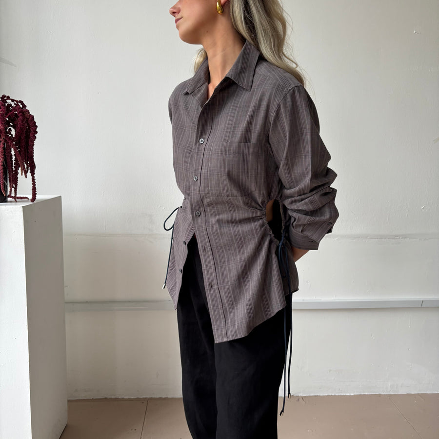 BROWN CHECK CINCH SHIRT