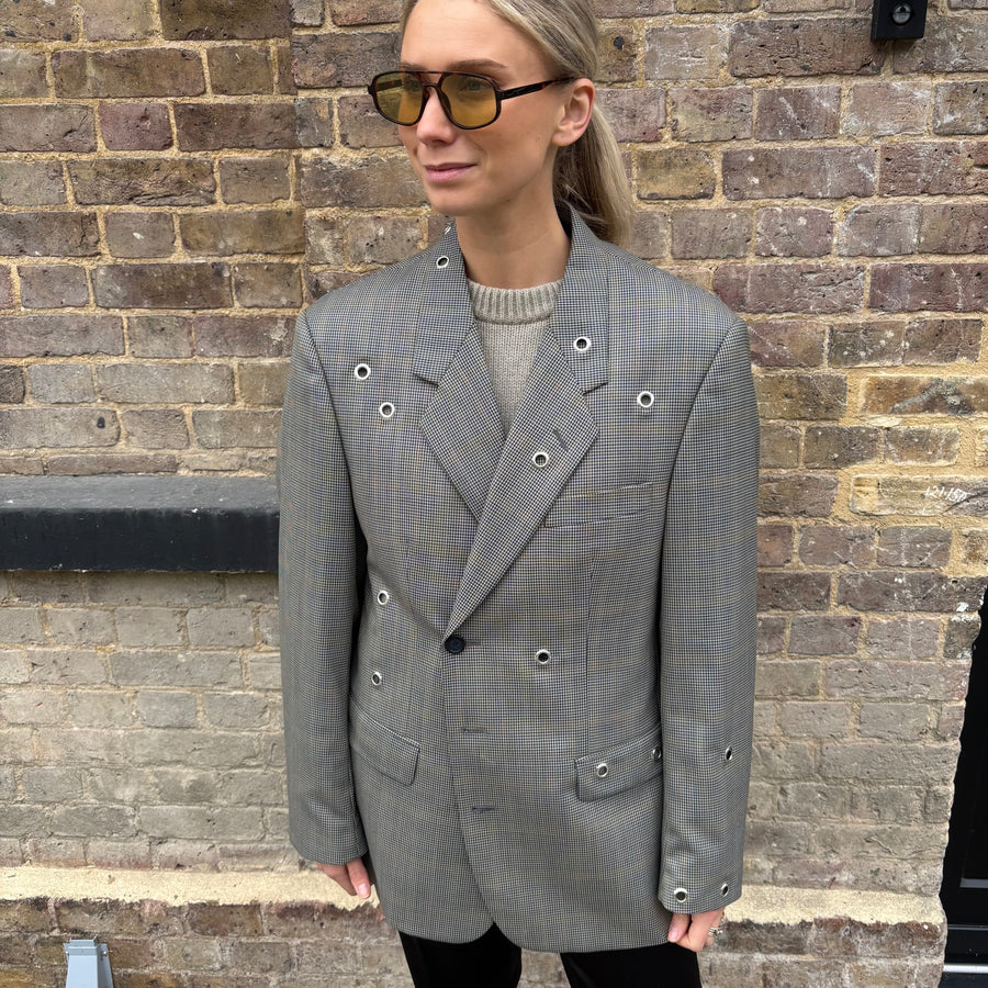 HERITAGE CHECK EYELET BLAZER