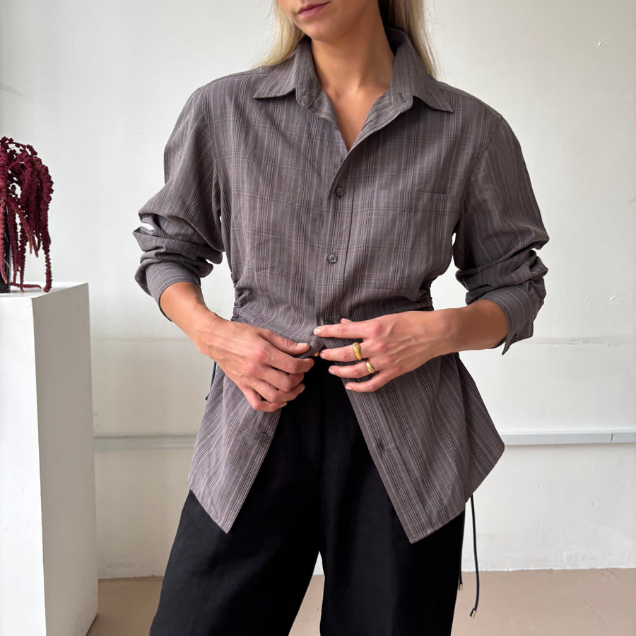 BROWN CHECK CINCH SHIRT