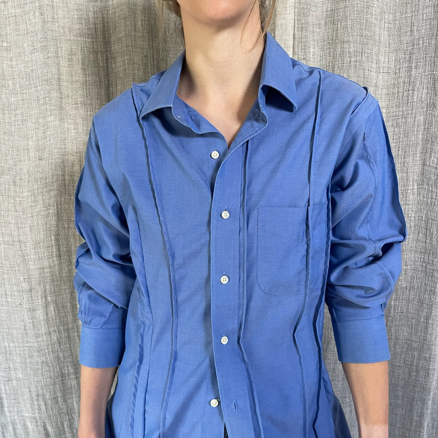 BLUE EXPOSED SEAM SHIRT