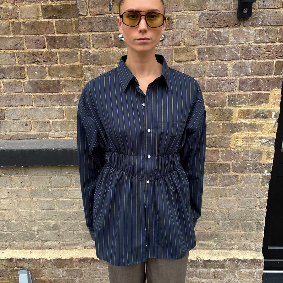 FOREST STRIPE ELASTIC SHIRT