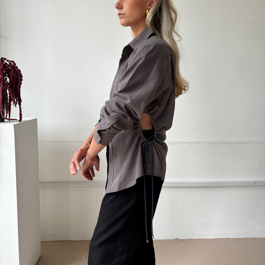 BROWN CHECK CINCH SHIRT