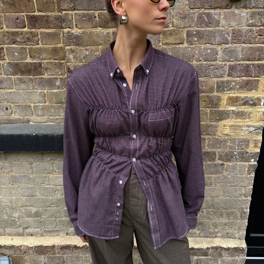 BURGUNDY ELASTIC SHIRT