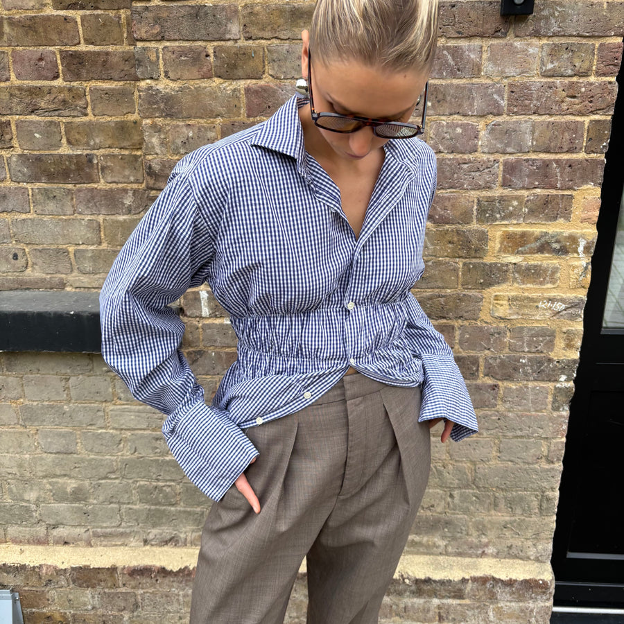 GINGHAM ELASTIC SHIRT