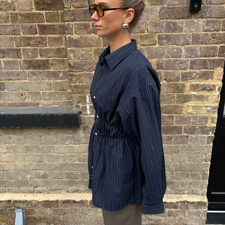 FOREST STRIPE ELASTIC SHIRT