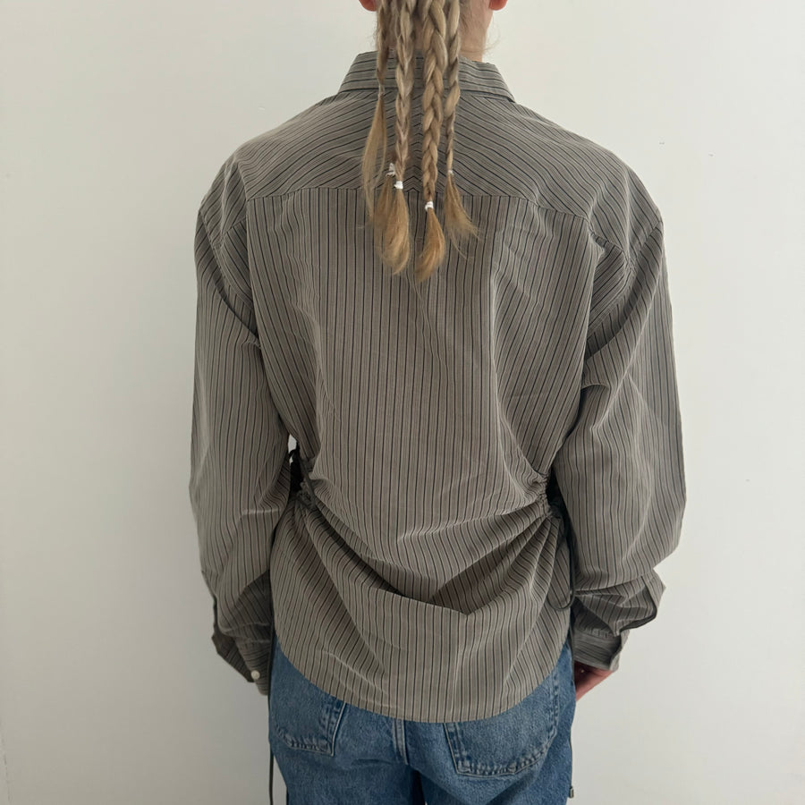 BROWN STRIPE CINCH SHIRT