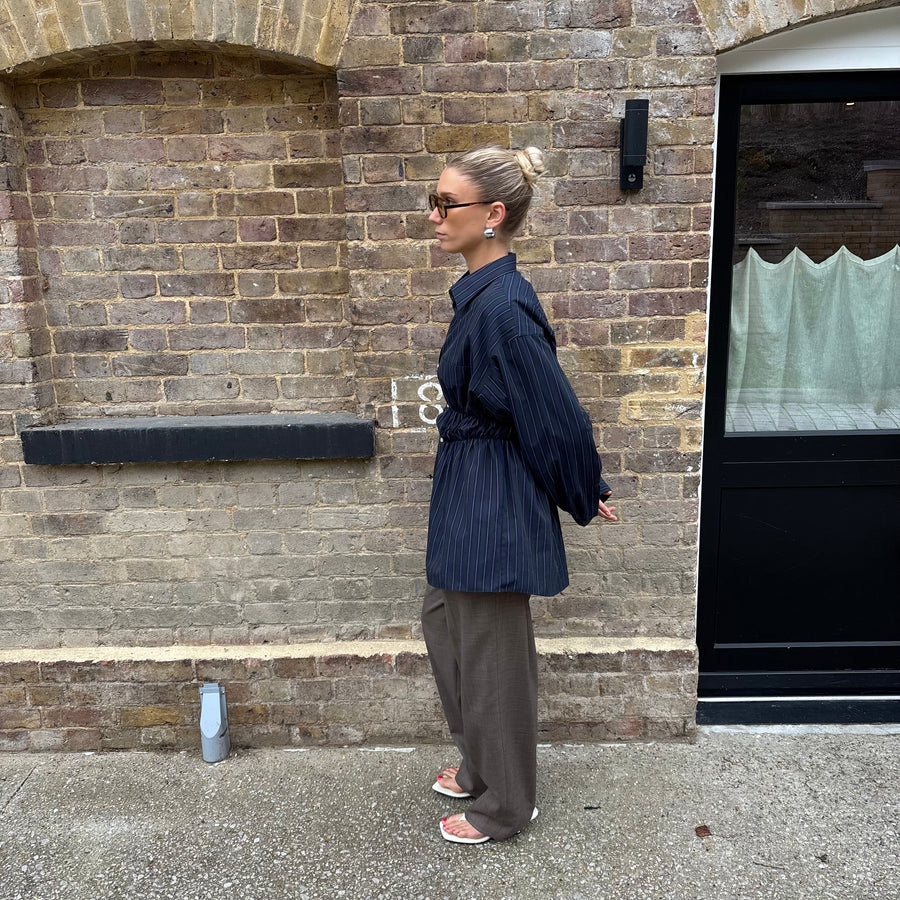 FOREST STRIPE ELASTIC SHIRT