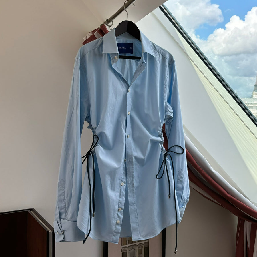 PALE BLUE CINCH SHIRT